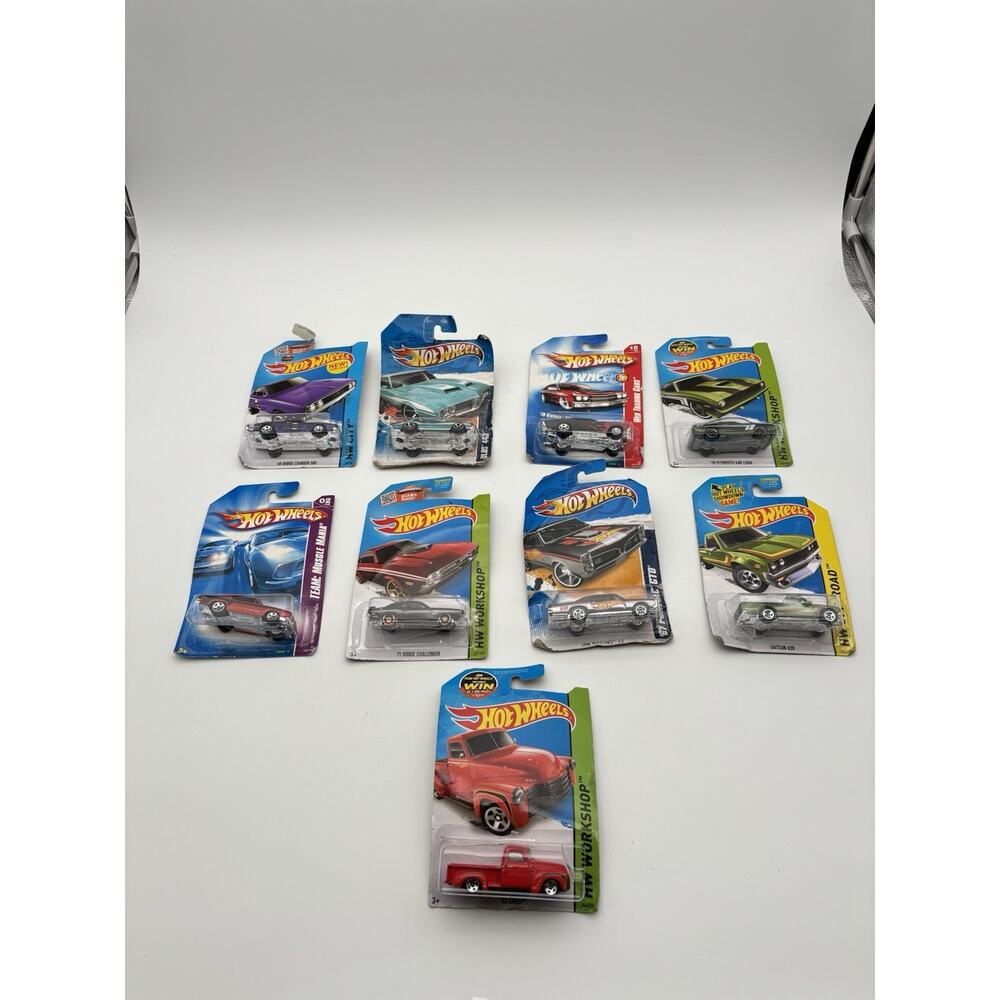 Lot of 9 Hot Wheels 2007-2013 Diecast Cars New Sealed Card Damage